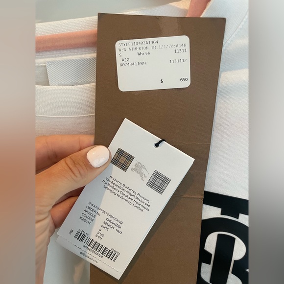 BURBERRY L/S MONOGRAM MOTIF COTTON OVERSIZED SHIRT | UNISEX SMALL - Picture 5 of 6